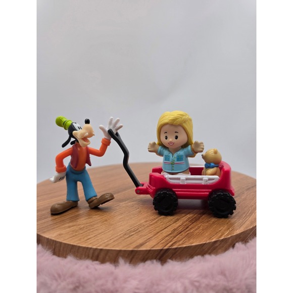 Fisher-Price Other - Fisher Price Little People Barbie Figures Vintage Red Pull Wagon 2000s Toy Lot